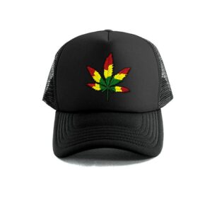 rasta cannabis trucker hat