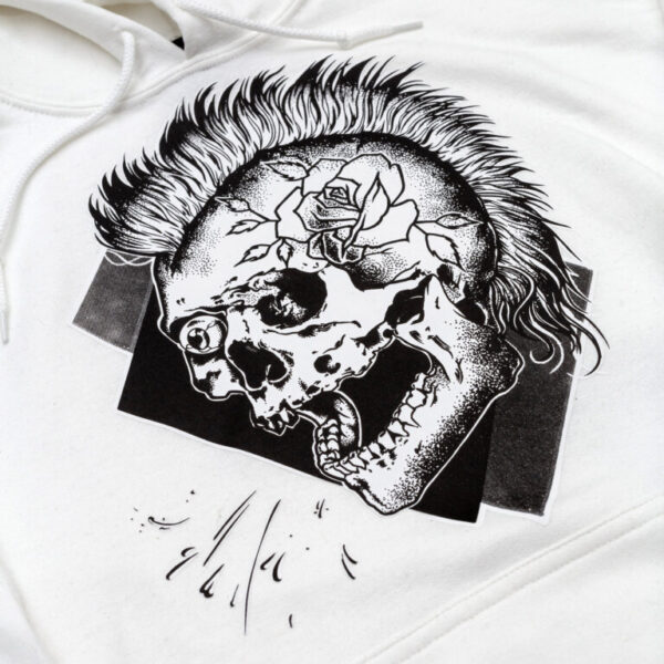 Φούτερ KUSH COMA Punk Skull White hoodie
