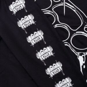 KUSH COMA Brass Knuckles and Gold Teeth Black Zip Hoodie