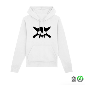 Skull logo Spring/Fall Edition Hoodie (White / Fair Trade / Organic Cotton)