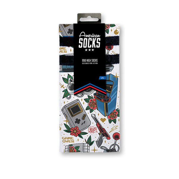 AMERICAN SOCKS Mid High Signature Game Over
